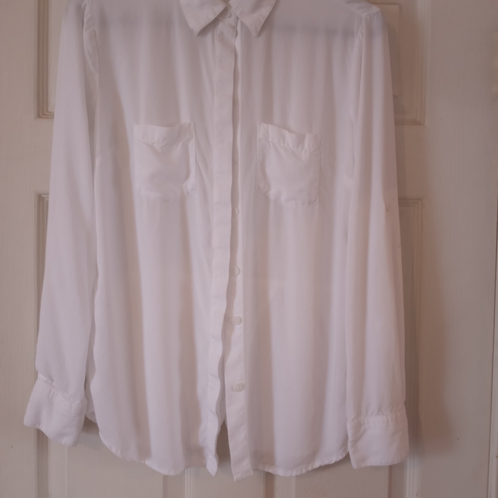 White button-down blouse